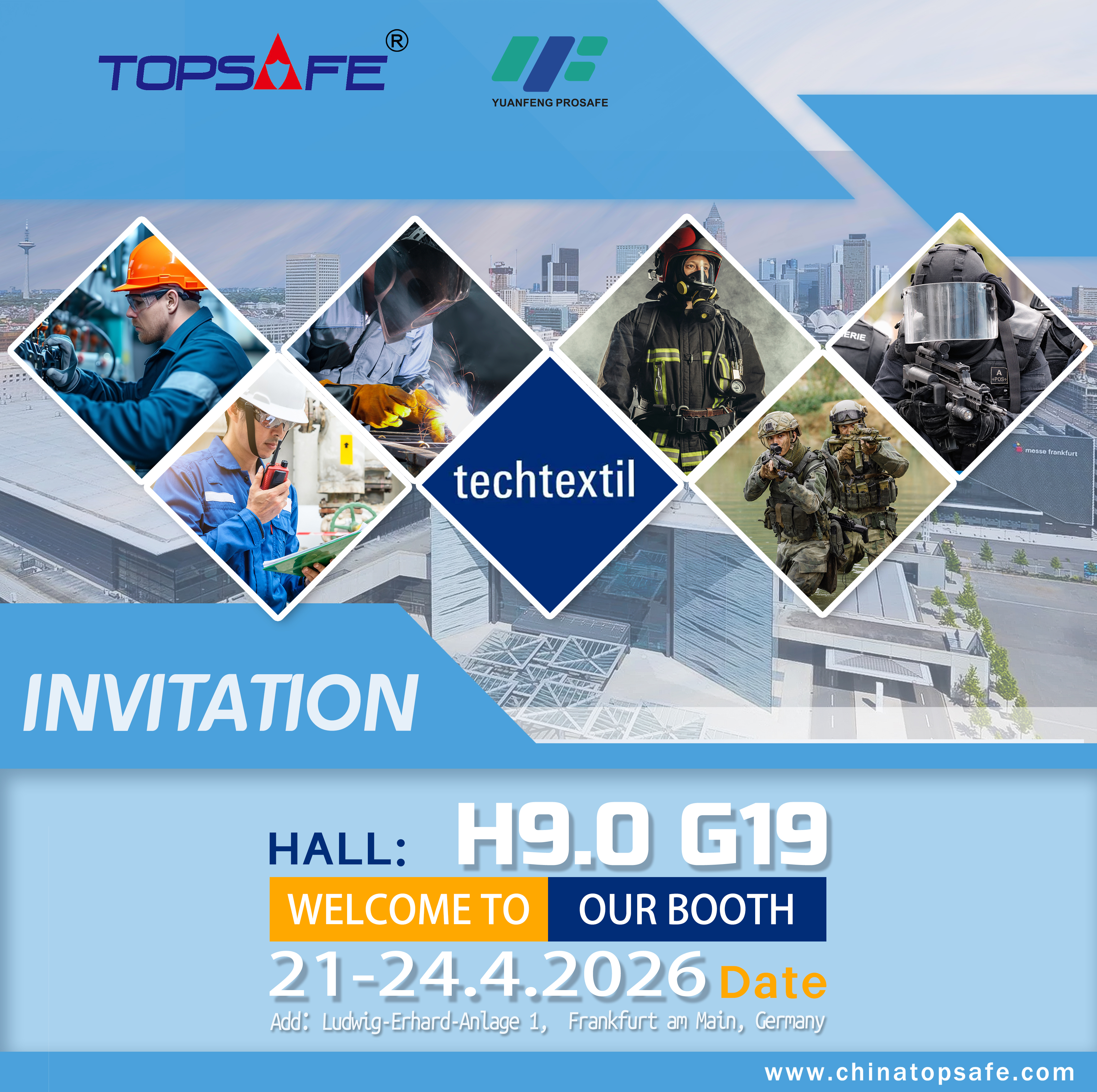 SHAANXI YUANFENG PROSAFE CO.,LTD. invites you to participate in the 2026 Frankfurt TECHTEXTILE Exhibition